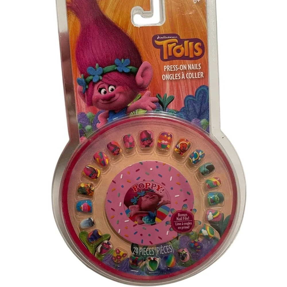 Frozen and Trolls Kids Press on Nail Set